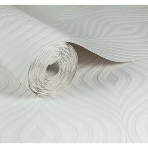 Graham and Brown 17583 Curvy White Paintable Wallpaper
